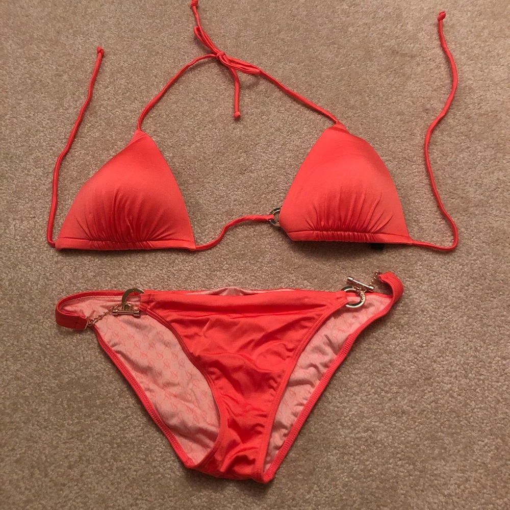 VS Pink with gold chain bathing suit!